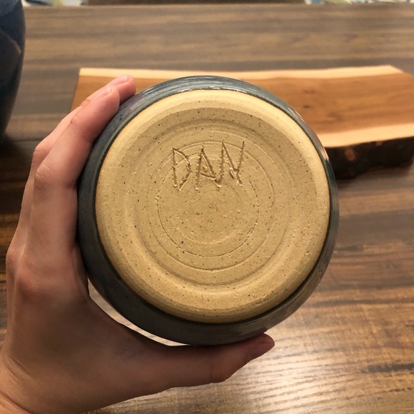 Handcrafted New Never Used Blue Ceramic Bowl - Picture 5 of 8